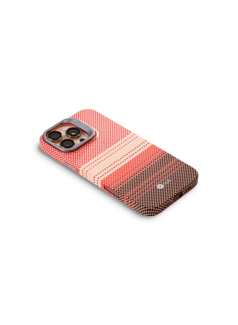 YNOT iPhone 16 Pro Kevlar Fiber Case with MagSafe and Stand - Orange Carbon - Image 2