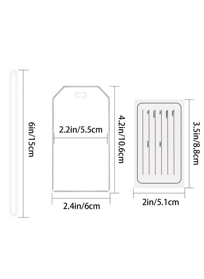 Jolbndcv 20 Pack Clear Luggage Tag Bag Tag Holder,Identification Id Card Badge Holder With 20 Pcs Loop Straps 20 Pcs Luggage Tags - Image 2