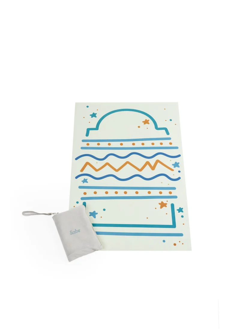 Sabr Sabr 'Moonlight Voyage II' Compact Prayer Mat with Travel Pouch