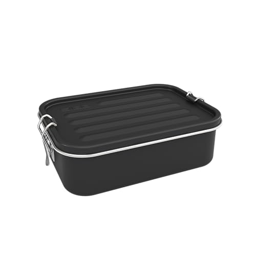 Sigg Gemstone Lunch Box Obsidian Stainless Steel No Plastic Dishwasher Safe LeakProof Reusable Food Containers Black Lunch To Go 27 Oz - Image 1