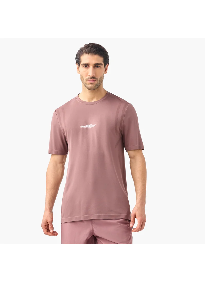 ادوت Typographic Detail Crew Neck T-shirt with Short Sleeves