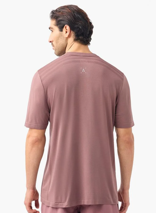 Active Typographic Detail Crew Neck T-shirt with Short Sleeves