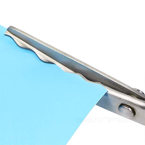 Price Xes Fabric Pinking Shears, Professional Stainless Steel Handled Scissors, Black, 18mm Scalloped Blade - Image 5