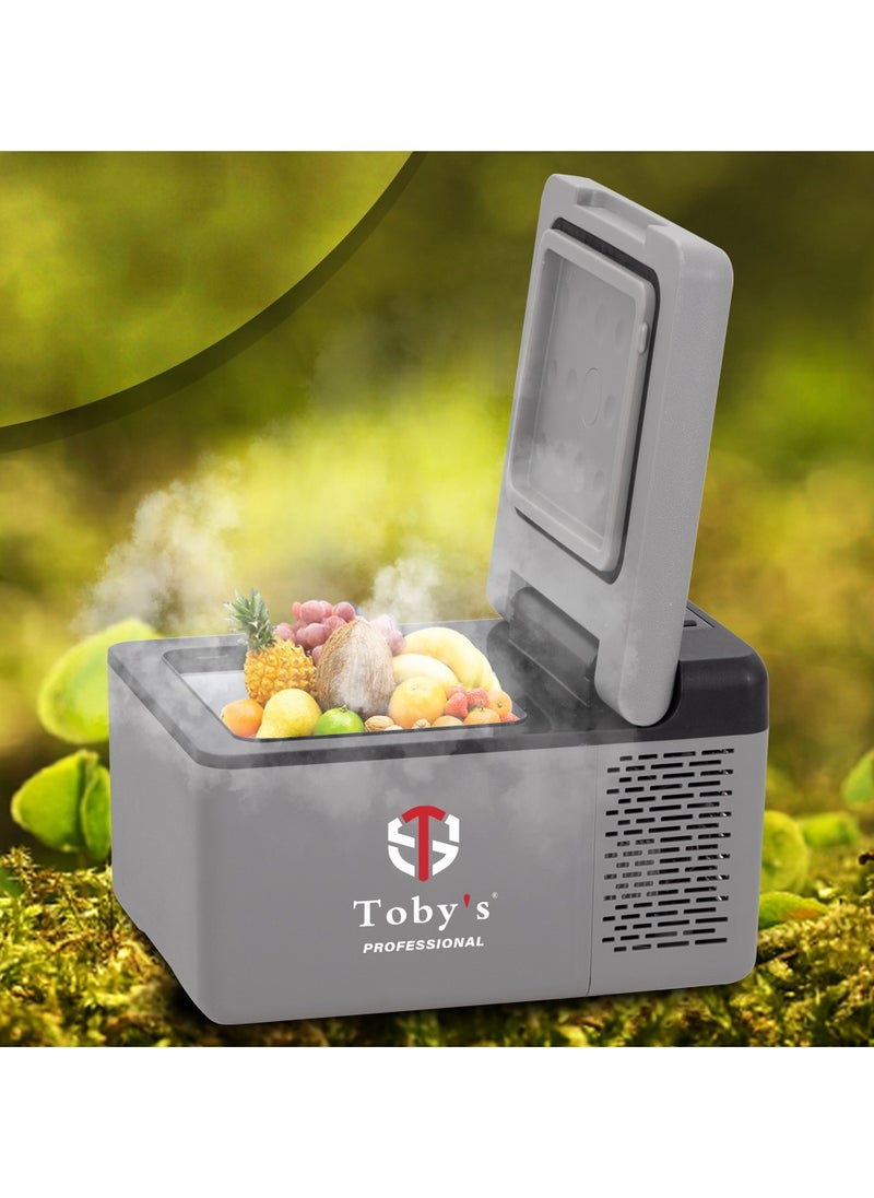 Toby's - Toby's TR-9 Portable Mini Freezer,12 Volt Refrigerator, 10 Quart (9 Liter) Fast Cooling 12V Car Fridge -4℉~68℉, Car Cooler, 12/24V DC for Outdoor, Camping, RV, Truck, Boat - Image 1