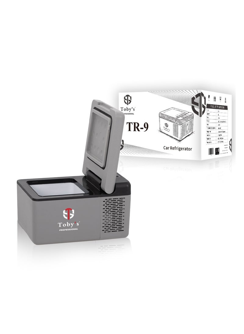 Toby's - Toby's TR-9 Portable Mini Freezer,12 Volt Refrigerator, 10 Quart (9 Liter) Fast Cooling 12V Car Fridge -4℉~68℉, Car Cooler, 12/24V DC for Outdoor, Camping, RV, Truck, Boat - Image 1