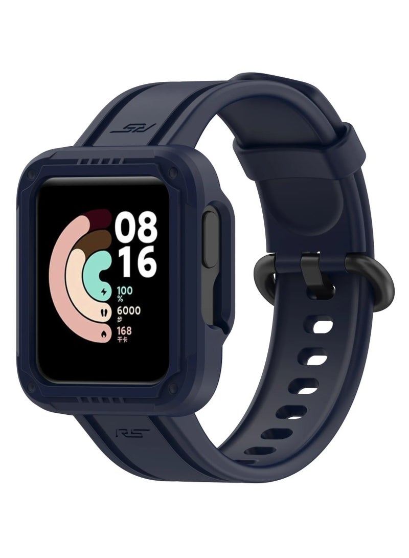 Silicone WatchBand For Redmi Watch 2 lite Strap Horloge2 Wristbands Bracelet For Xiaomi MI watch lite Watchband WristBand + Case _ Blue - Image 1