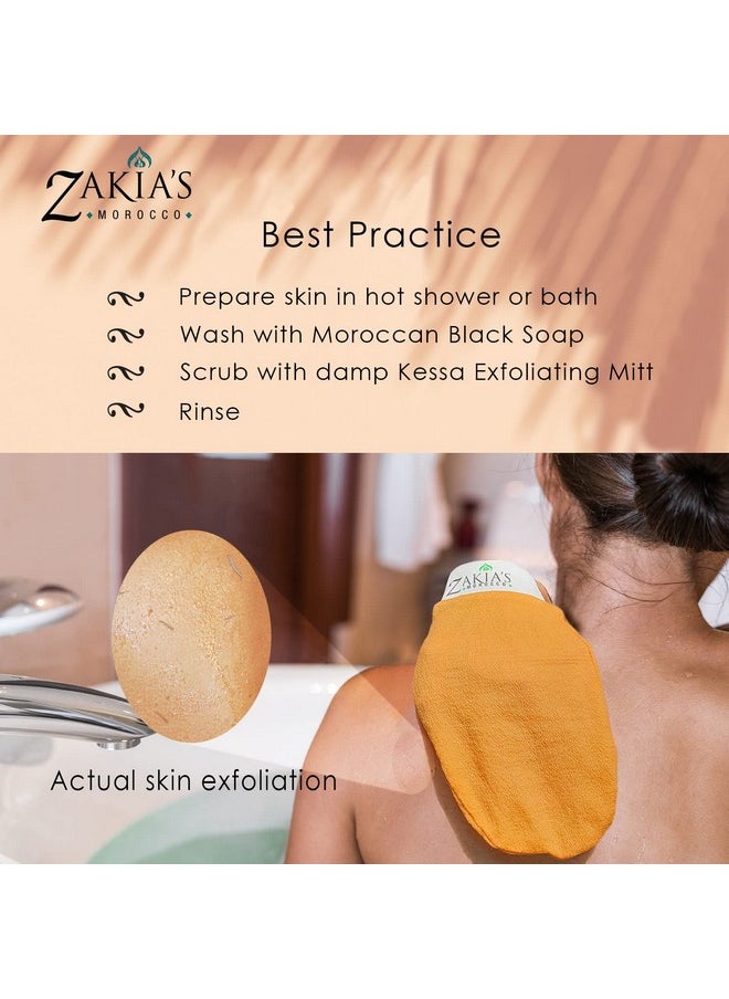 Zakia's Morocco - Original Kessa Exfoliating Glove - Salmon Beige - Microdermabrasion Exfoliating Mitts, Removes unwanted dead skin, dirt and grime and Keratosis Pilaris. Great for spray tan removal. 1 unit - Image 1