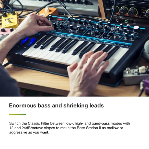 Novation محطة الباس نوفايشن II - سينث أنالوج أحادي الصوت – يتضمن 64 نمط مصنع، مسجل خطوات قائم على الأنماط ومولد نغمات، اثنان من المذبذبات بالإضافة إلى مذبذب فرعي إضافي - Image 3