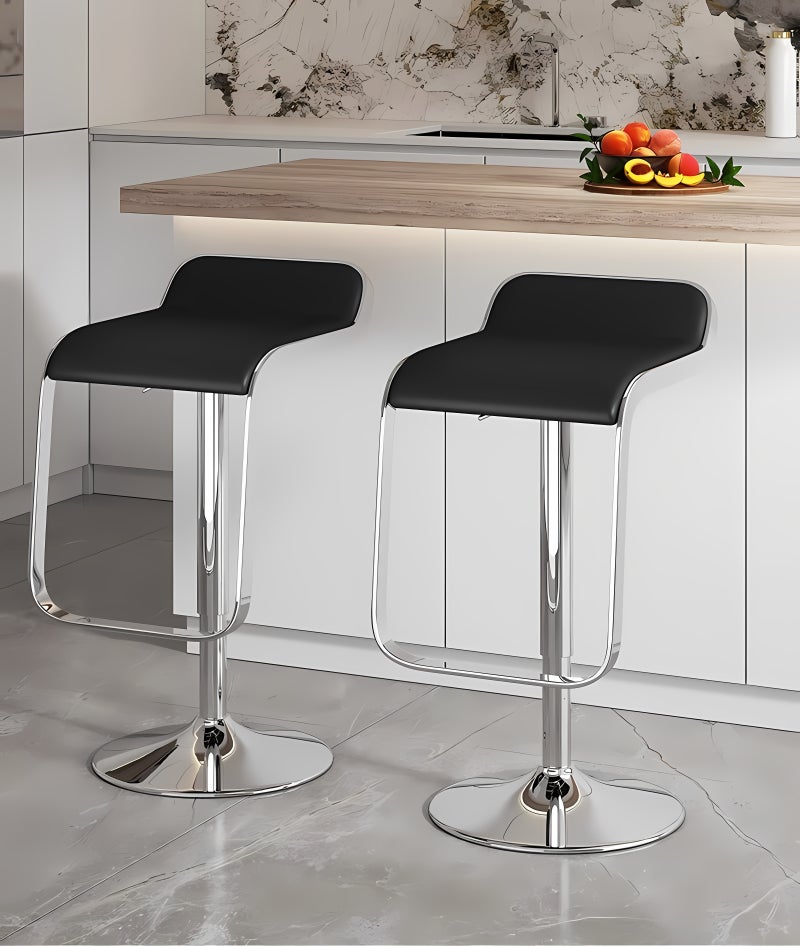 Sharpdo 4PCS Bar Chair,High Back Small Round Stool, Comfortable Adjustable High Bar Chair with 360°Swivel Perfect for Home Kitchen Counter Dining High Footrest Stool - Image 2