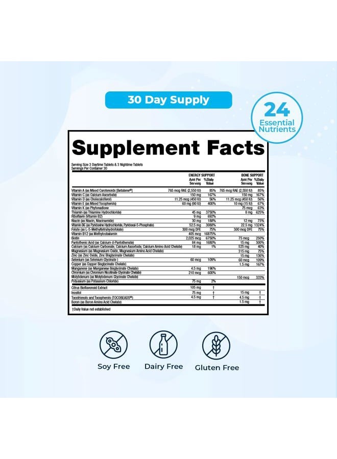 VitaMedica Multivitamin Day & Night Routine | Energy & Mental Clarity, Bones & Joints, Beauty, Restful Sleep | 30-Day Supply | Vitamins A, C, D, E, B-Complex | Magnesium, Biotin, Zinc, Botanicals, & Minerals - Image 5