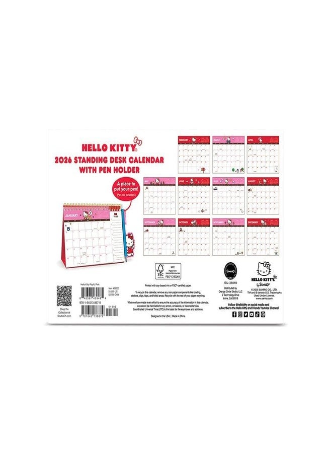 Studio Oh! Hello Kitty x Studio Oh! 2026 Standing Desk Easel Calendar with Pen Holder - Image 4