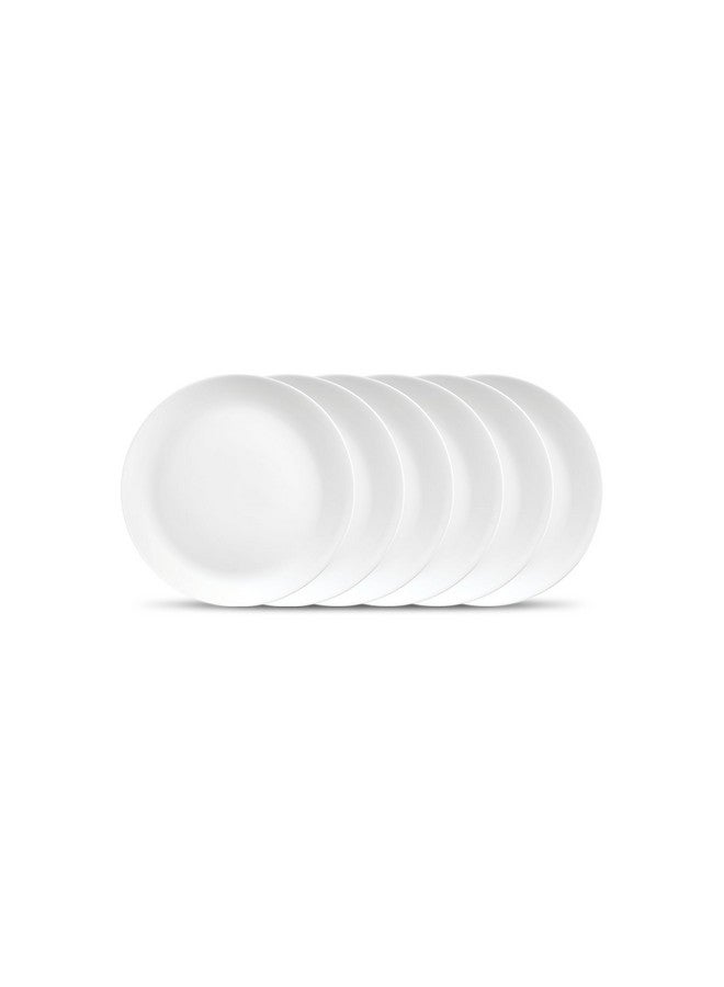 La Opala Diva by La Opala, Cosmo Collection, Opal Glass Quarter Plate Set 6 pcs, Plainware, White - Image 1