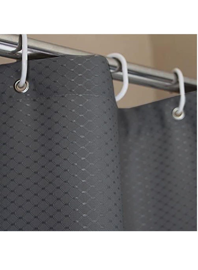 Rubik ستارة دش مميزة مقاومة للماء من قماش بوليستر سميك متينة مقاومة للعفن والبقع ستارة أنيقة (رمادي داكن، 180 × 180 سم) - Image 1