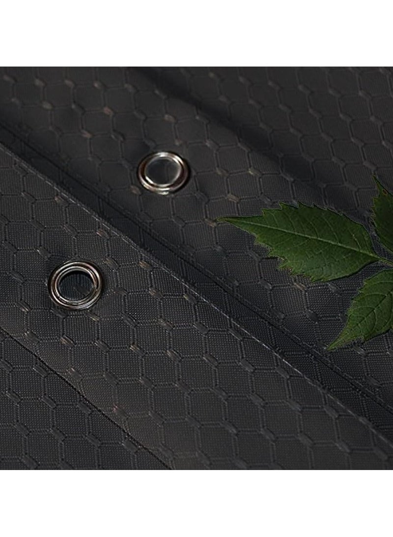 Rubik ستارة دش مميزة مقاومة للماء من قماش بوليستر سميك متينة مقاومة للعفن والبقع ستارة أنيقة (رمادي داكن، 180 × 180 سم) - Image 3