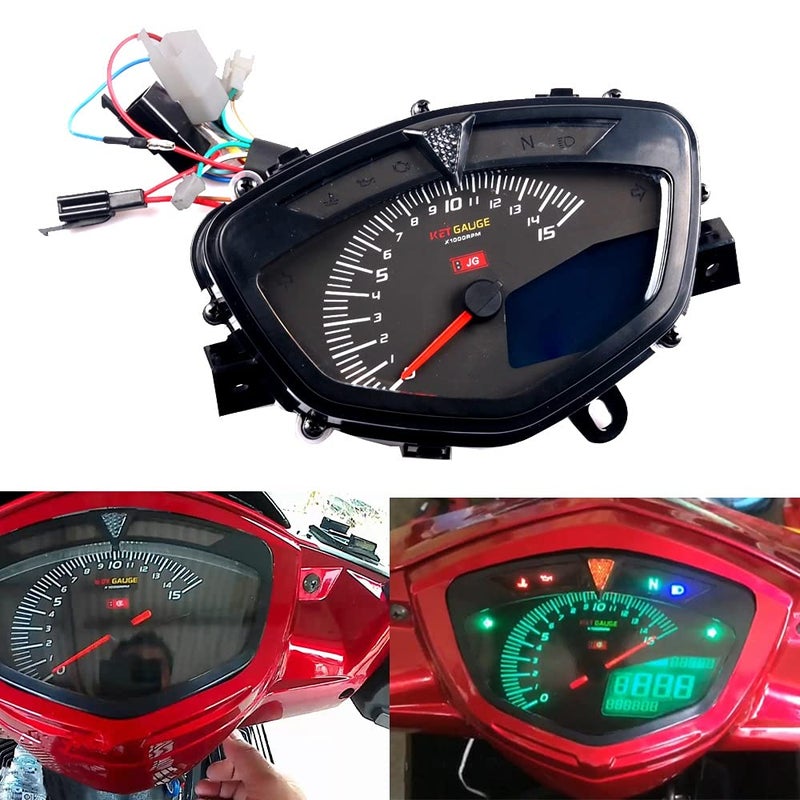 DEMULAX Motorcycle Tachometer and Speedometer Gauge - Image 5