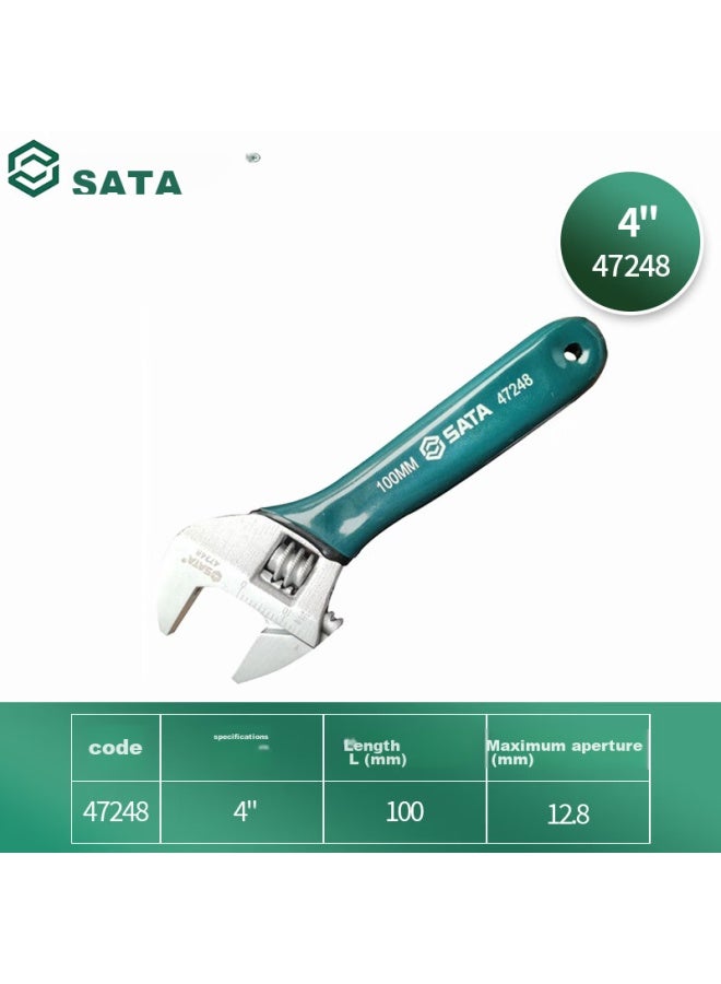 Sata 47248 Plastic-coated European Adjustable Wrench 4", Small Multi-functional Adjustable Spanner - Image 2