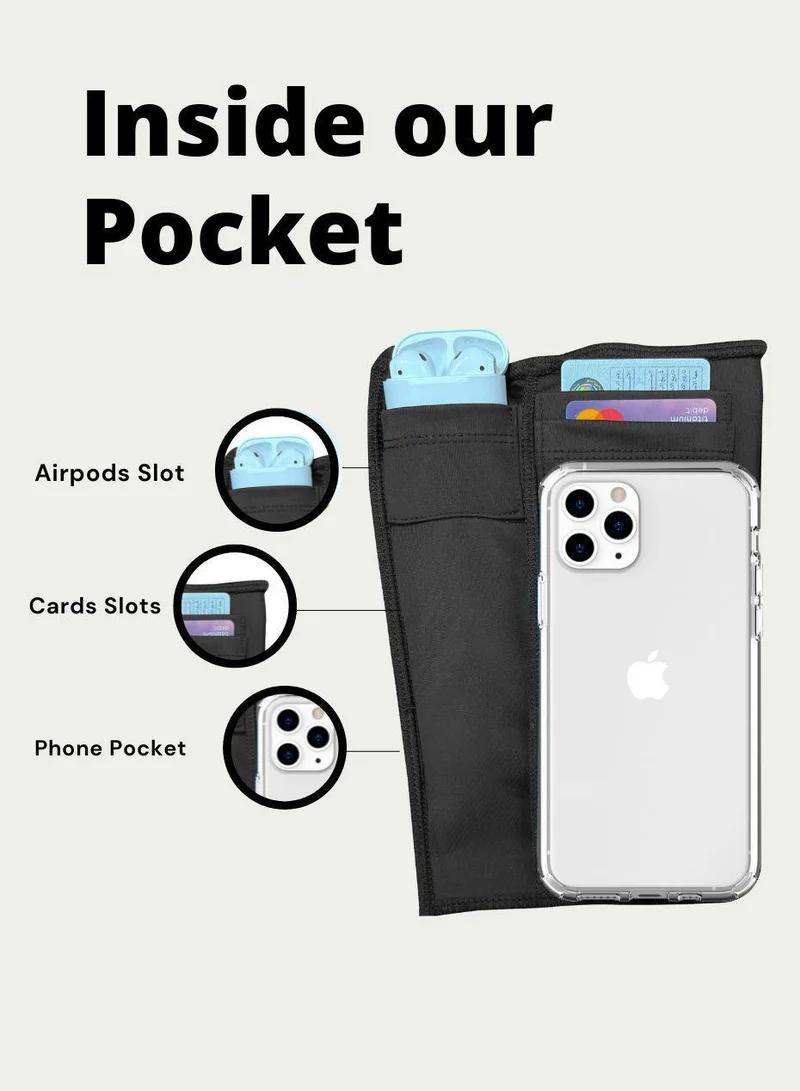 Moveletix Women's Biker Shorts Smart Pocket - Card and Airpod slot
