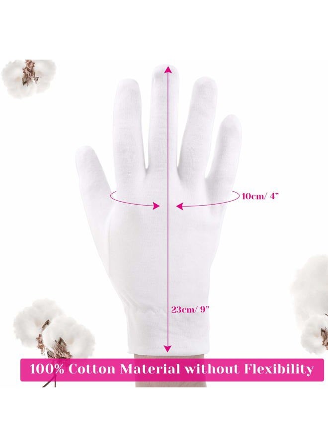 selizo 20 Pcs 100% Moisturizing Gloves for Dry Hands Overnight, 10 Pairs White Cotton Gloves for Women Eczema, Hand Moisturizer Sleeping Spa Gloves for Dry Hands Eczema - Image 5