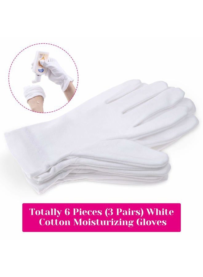 selizo 20 Pcs 100% Moisturizing Gloves for Dry Hands Overnight, 10 Pairs White Cotton Gloves for Women Eczema, Hand Moisturizer Sleeping Spa Gloves for Dry Hands Eczema - Image 2
