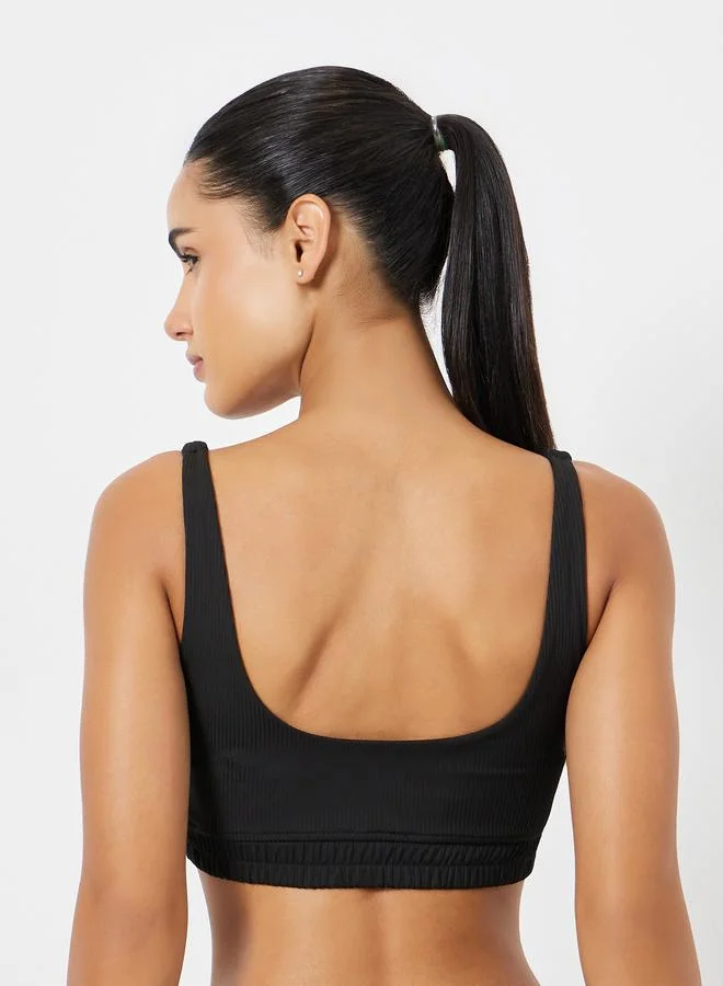 Styli Active  Ribbed Small Underband Sports Bra for Women | Best Price UAE