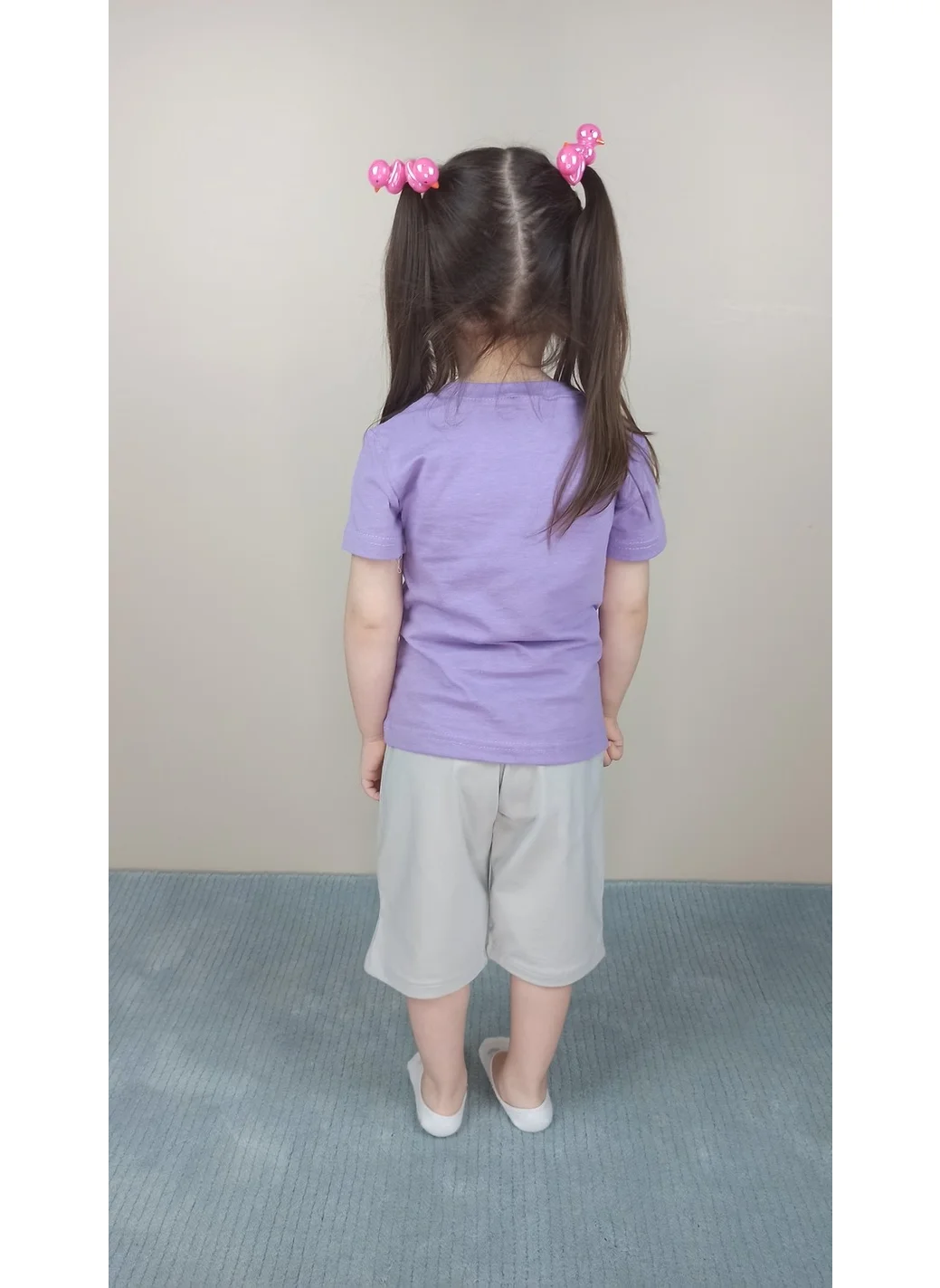 Bluence Girl's Cotton Lilac Capri Set