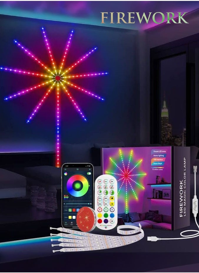 Roman Gifts - Firework Magic Color Smart Strip USB Powered Led Lights For Bedroom With Launch Burst Effect Remote App Control - Image 1