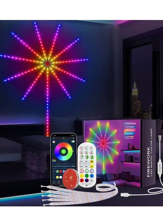 Roman Gifts - Firework Magic Color Smart Strip USB Powered Led Lights For Bedroom With Launch Burst Effect Remote App Control - Image 1