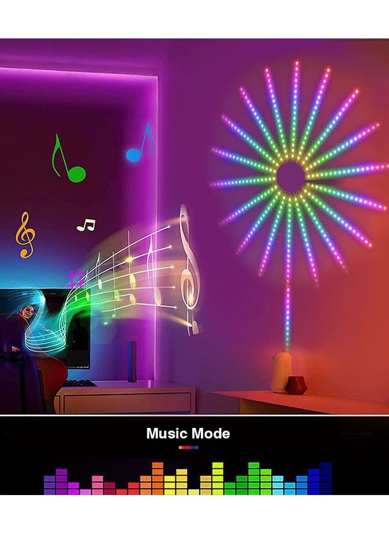 Roman Gifts - Firework Magic Color Smart Strip USB Powered Led Lights For Bedroom With Launch Burst Effect Remote App Control - Image 1