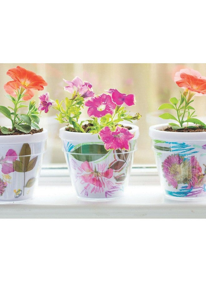 Fun Express 3 3/4" White DIY Plastic Flower Pots with Paper Insert - 12 Pots - Great for Mother's Day, Easter, Spring, School and at Home Crafting - Image 5