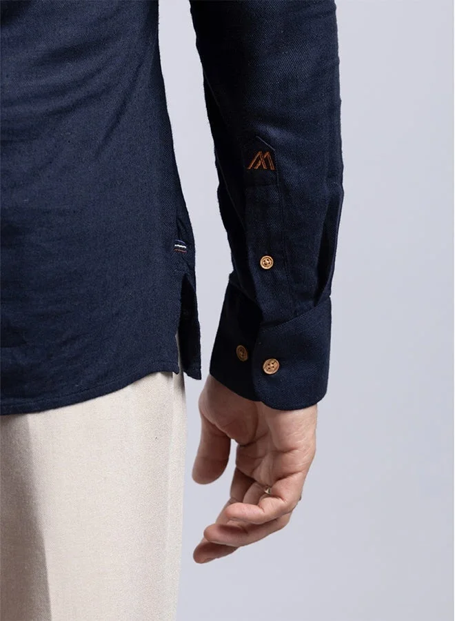 MANNERISM  The Deep Ocean Linen Shirt with Rich Depth for Men | Best Price UAE