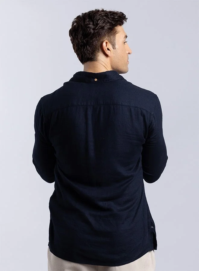MANNERISM  The Deep Ocean Linen Shirt with Rich Depth for Men | Best Price UAE