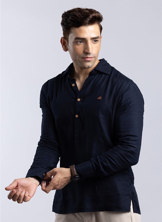 مانرزم The Deep Ocean Linen Shirt with Rich Depth - Image 4