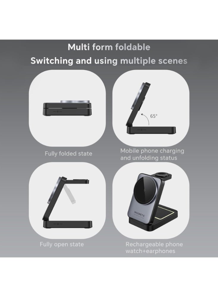 Taalk MagCharge Pro Volt – Foldable Magnetic 3-in-1 Wireless Charger for Phone, Watch, and Earbuds - Image 4