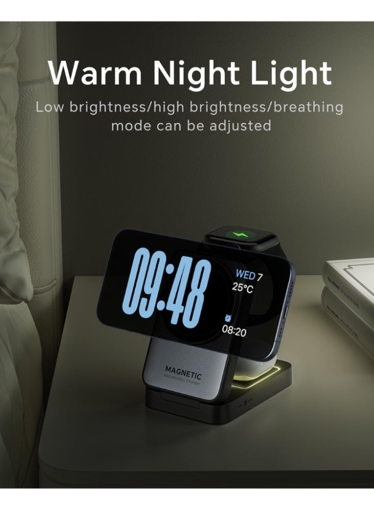 Taalk MagCharge Pro Volt – Foldable Magnetic 3-in-1 Wireless Charger for Phone, Watch, and Earbuds - Image 5