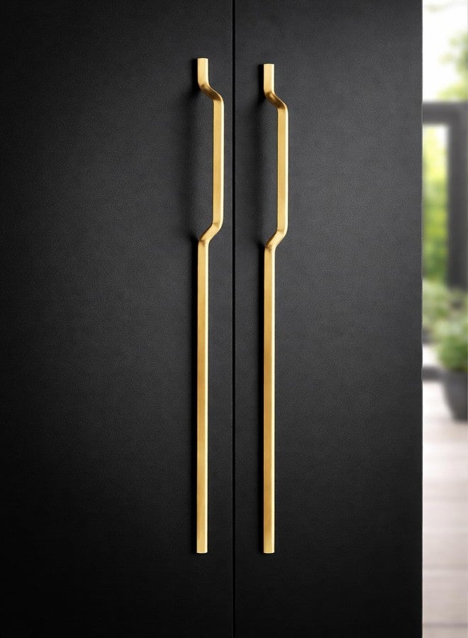 Amar EnterpriseFancy 24 Inches Brushed Gold Finish Long Stainless Steel Cabinet Wardrobe Door Handles, Pull Handles for Wardrobe & Kitchen, Long Drawer Handles for Furniture (Pack of 2) - Image 1