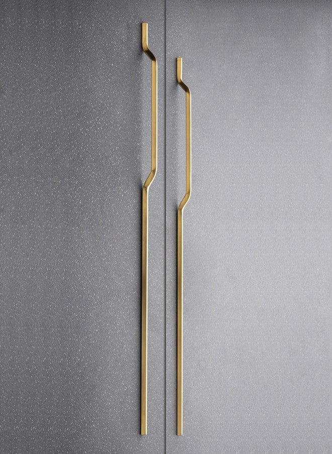 Amar EnterpriseFancy 24 Inches Brushed Gold Finish Long Stainless Steel Cabinet Wardrobe Door Handles, Pull Handles for Wardrobe & Kitchen, Long Drawer Handles for Furniture (Pack of 2) - Image 3
