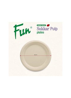 Fun Sukkar Pulp Plate 9 inch Eco-Friendly Disposable Dinnerware white for party, Camping,Compostable,Recyclable and biodegradable Picnic Plates (Pack of 10)  - Image 4