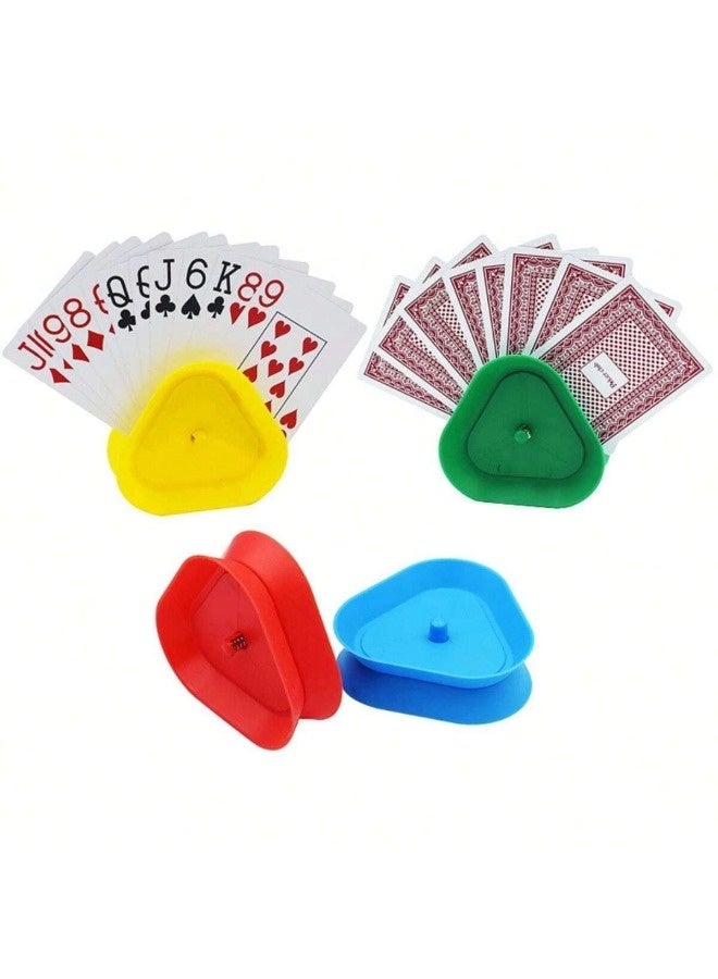 ShebSheb Playing Card Games Holder - 4Pack Little Hands Cards Tray for Kids, Seniors,Hands Free Cards Holders for Cards Game, Poker Parties, Family Card Game Nights - Image 3