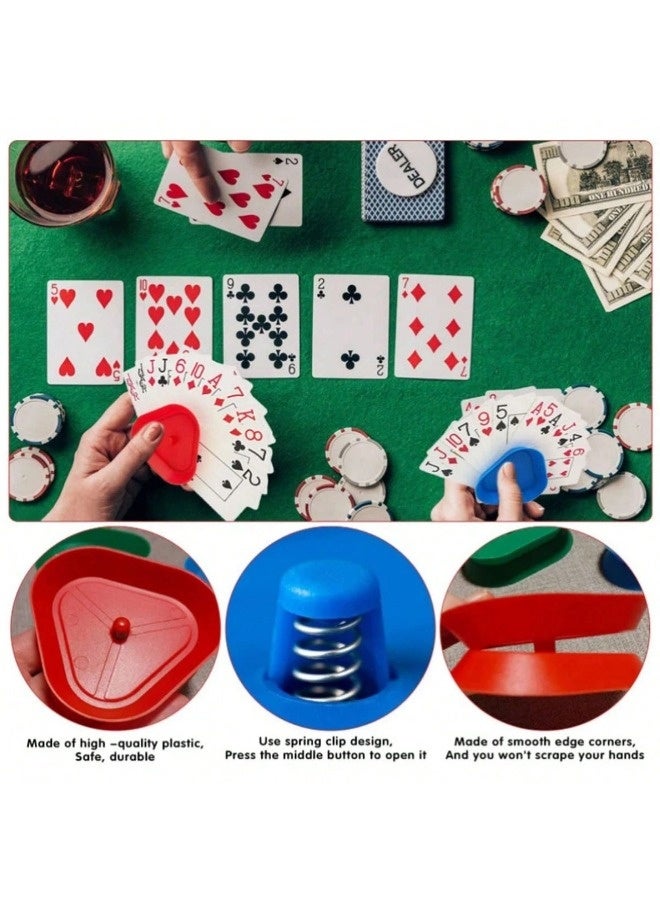 ShebSheb Playing Card Games Holder - 4Pack Little Hands Cards Tray for Kids, Seniors,Hands Free Cards Holders for Cards Game, Poker Parties, Family Card Game Nights - Image 4
