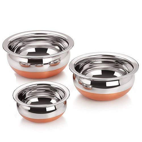 Liolis Stainless Stainless Steel Serving & Cookware Handi Set for Kitchen | 500ml, 750ml, 1250ml, 1900ml, 2500ml | 5 Pcs Set - Image 3