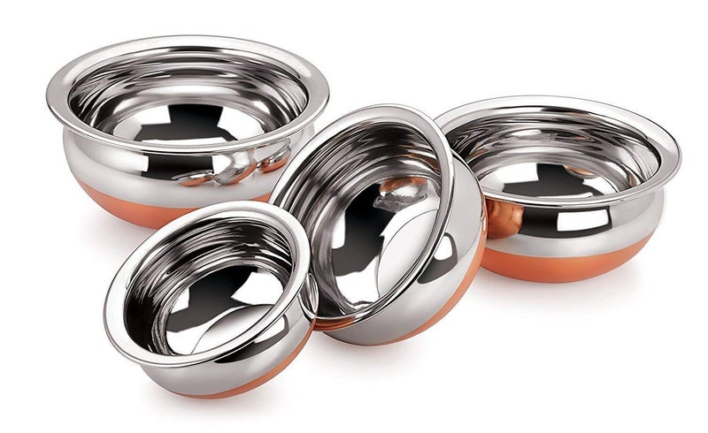 Liolis Stainless Stainless Steel Serving & Cookware Handi Set for Kitchen | 500ml, 750ml, 1250ml, 1900ml, 2500ml | 5 Pcs Set - Image 2