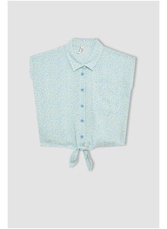DeFacto Girl Cropped Fit Woven Short Sleeve Shirt  - Image 4