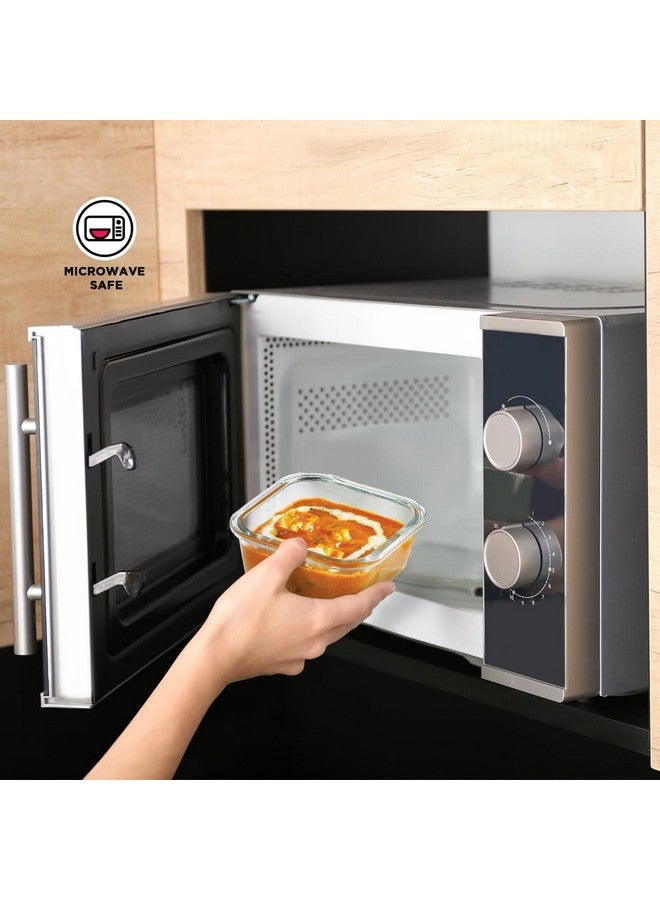 Allo Food Safe Borosilicate Glass Containers With Lids, 450°C Oven Microwave Safe Containers, High Borosilicate Meal Prep Borosilicate Containers Kitchen, 550Ml X 2, Square, White - Image 2