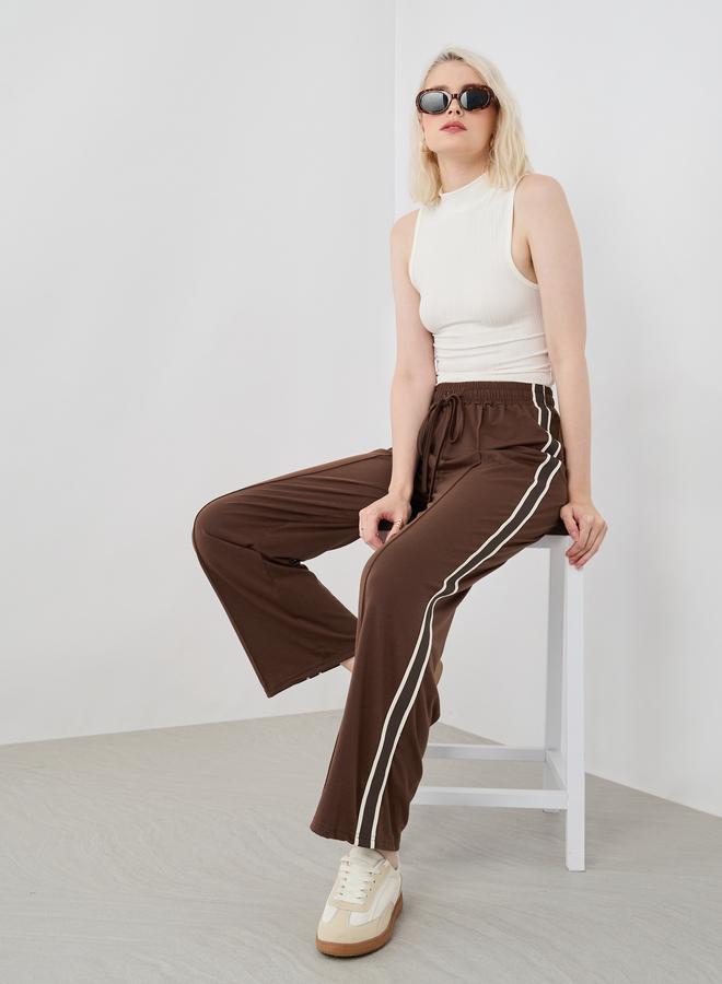 Take Two Take Two Side Striped Drawstring Waist Wide Leg Joggers  - Image 1