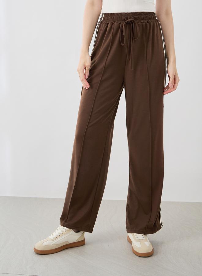 Take Two Take Two Side Striped Drawstring Waist Wide Leg Joggers  - Image 3