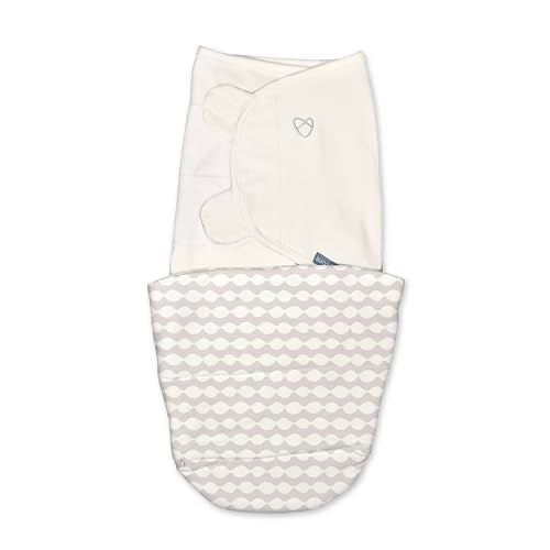 SwaddleMe by Ingenuity All Season Baby Swaddle, 2 Quick Flip Layers to Change from 1.0 to 2.5 TOG, Size 0-3 Months, 7-14 Pounds - Dream Waves - Image 1