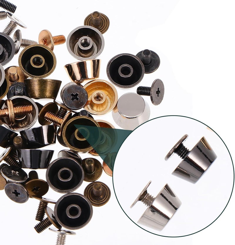 MOBUTOFU Metal Double Rivets Studs with Corrosion Resistance and Easy to Use Features Zinc Alloy Material 20 Sets for Bags and Belts for DIY Leather Craft Projects and Handbag Repairs - Image 3