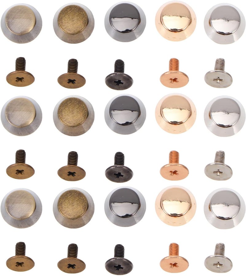 MOBUTOFU Metal Double Rivets Studs with Corrosion Resistance and Easy to Use Features Zinc Alloy Material 20 Sets for Bags and Belts for DIY Leather Craft Projects and Handbag Repairs - Image 1