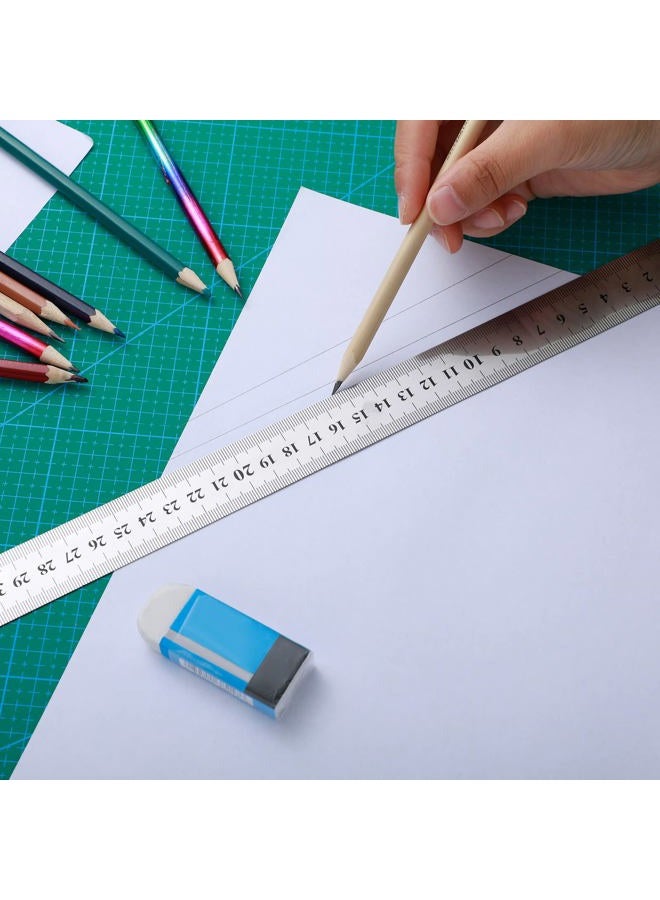 Lothee 6 Pieces Bulk Metal Yard Stick Large Stainless Steel Ruler Rule Measure Straight Edge 1 Metre Meter 40 Inch / 100 cm School Classroom Measuring Tool for Student Teacher Woodworking - Image 5