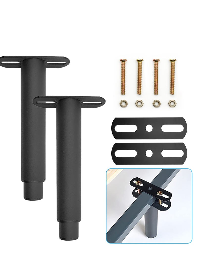 SYOSI Bed Legs Adjustable,Retractable Heavy Duty Bed Center Frame Slat Support Leg,Metal Furniture Support Feet,Suitable for Cabinet Sofa Bed Frame Replacement Parts 2Pcs 7inch -13inch (Black) - Image 1